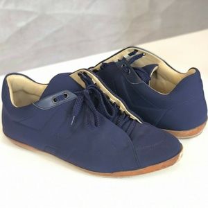 Hermes Men's Navy Blue Calfskin Leather Sneakers